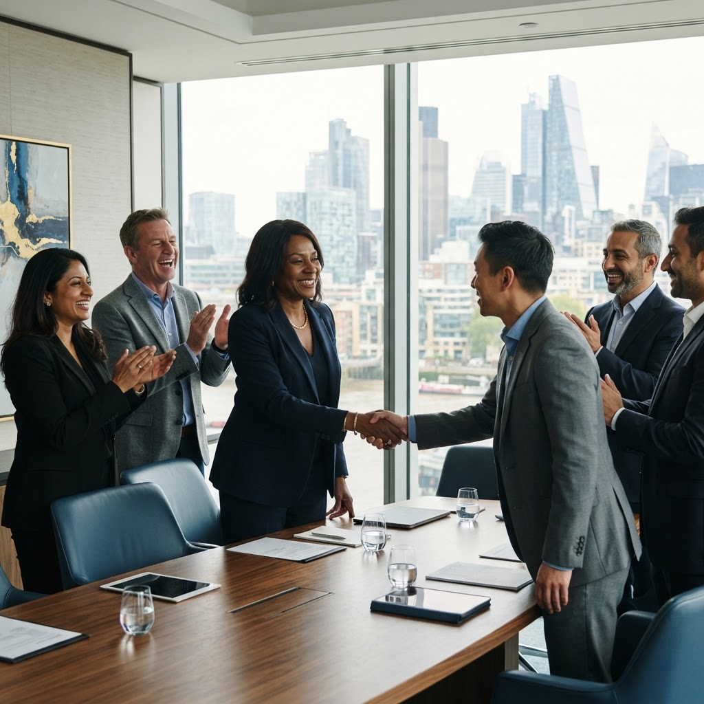 Global financial technology leaders building a partnership together